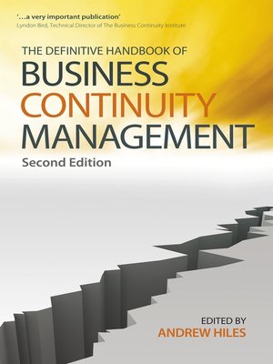 cover image of The Definitive Handbook of Business Continuity Management